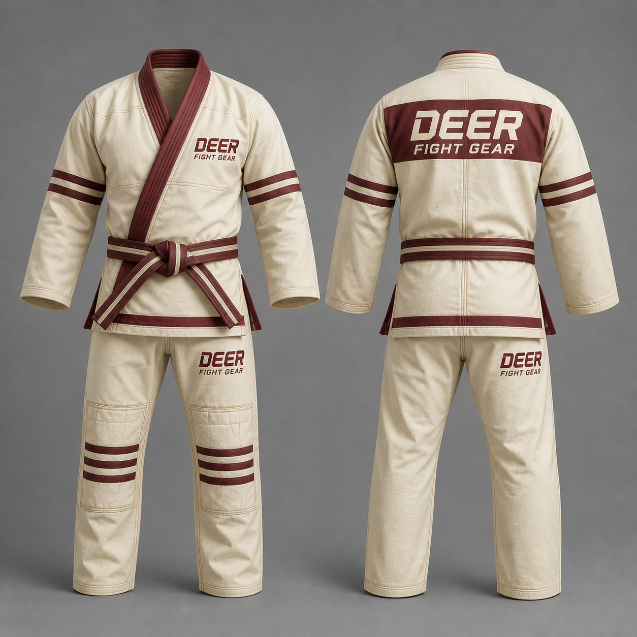 Ivory Burgundy Heritage Judo Gi