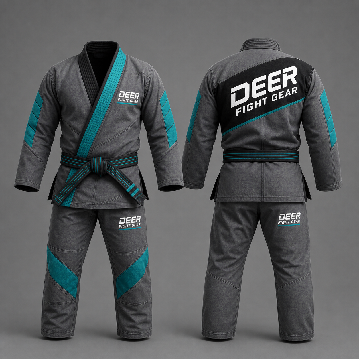 Steel Gray Teal Diagonal Judo Gi