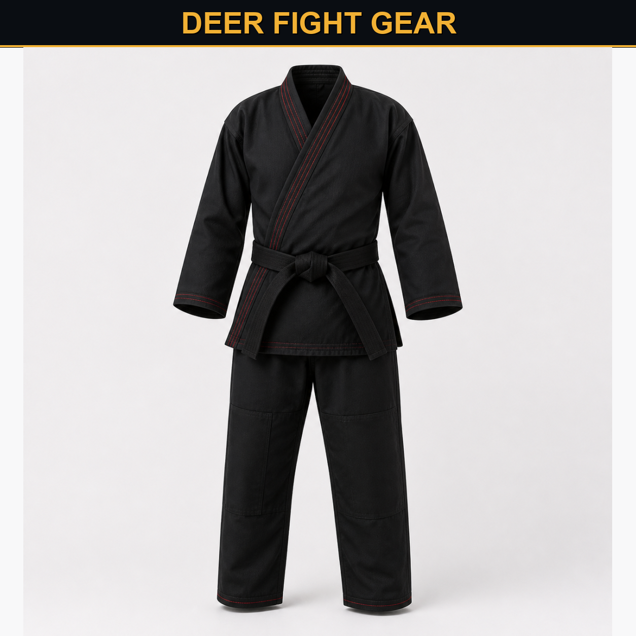 Custom branded martial arts suit manufactured by Deer Fight Gear