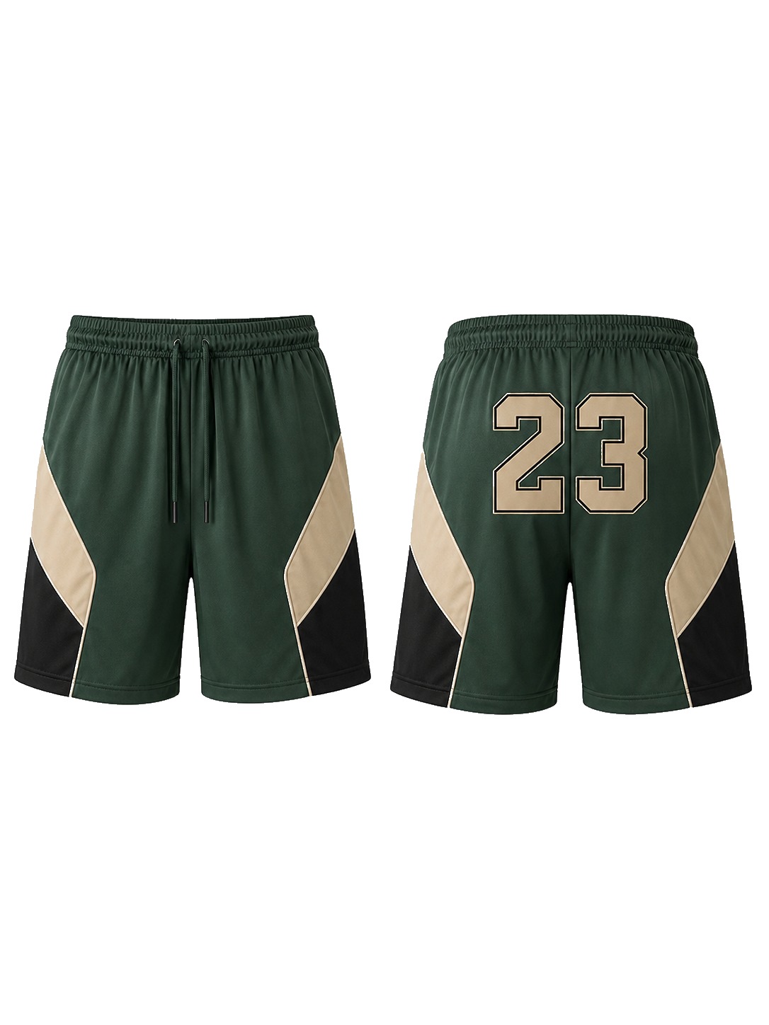 Custom Casual Shorts Green Beige Shorts manufactured by Deer Fight Gear
