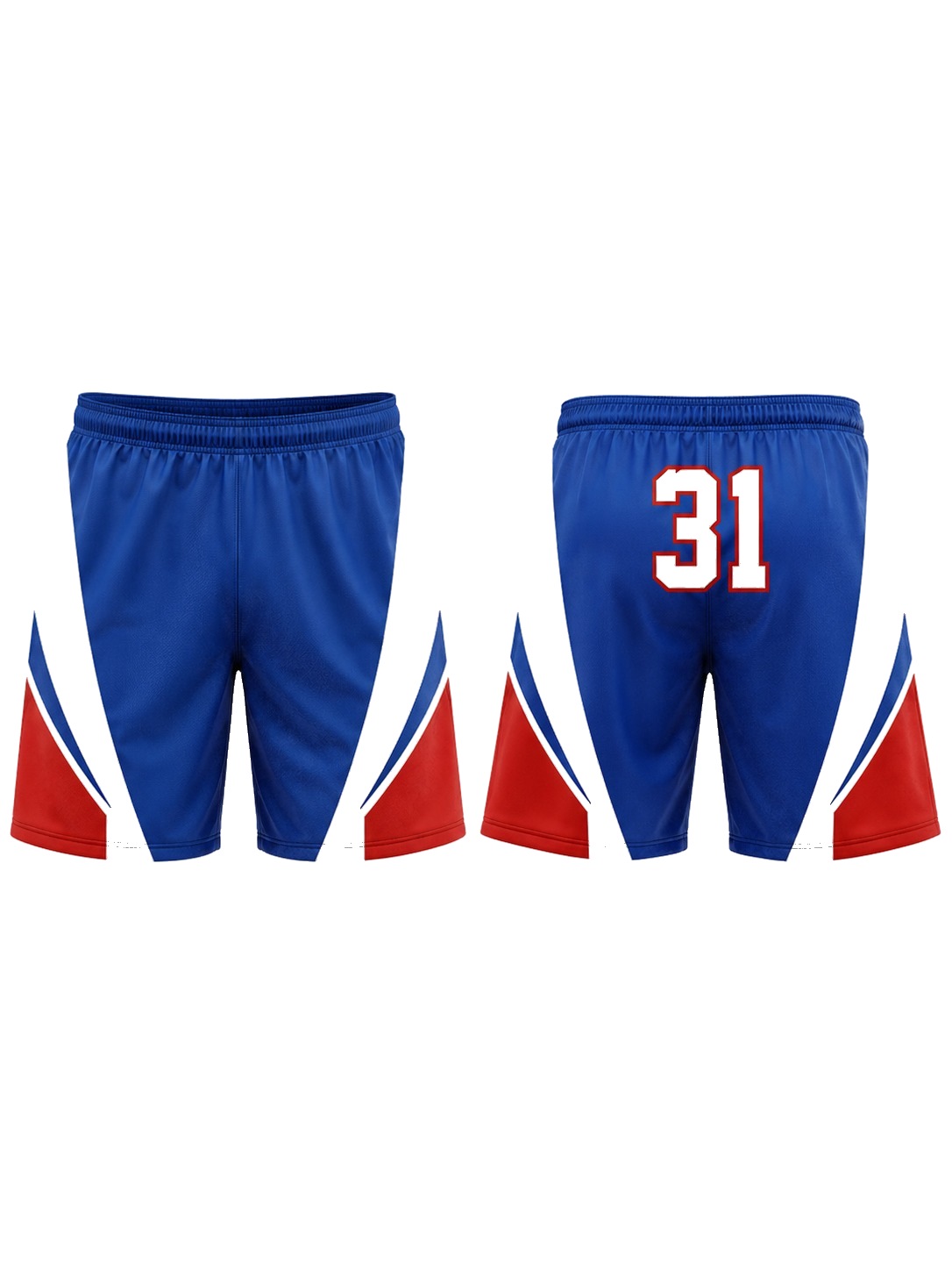 Custom Casual Shorts Royal Blue Red Shorts manufactured by Deer Fight Gear