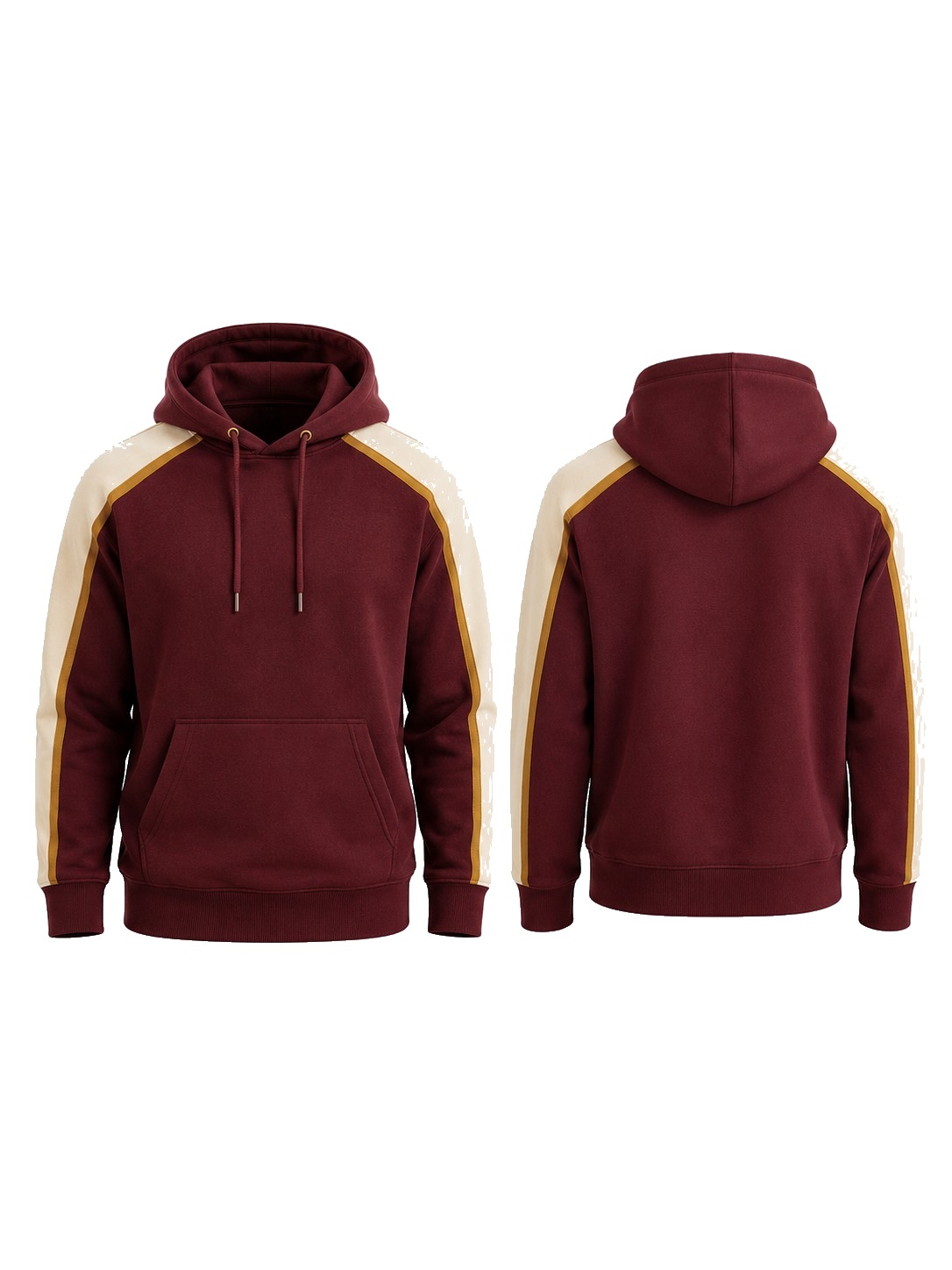 Custom Hoodies Burgundy Cream Gold Hoodie manufactured by Deer Fight Gear
