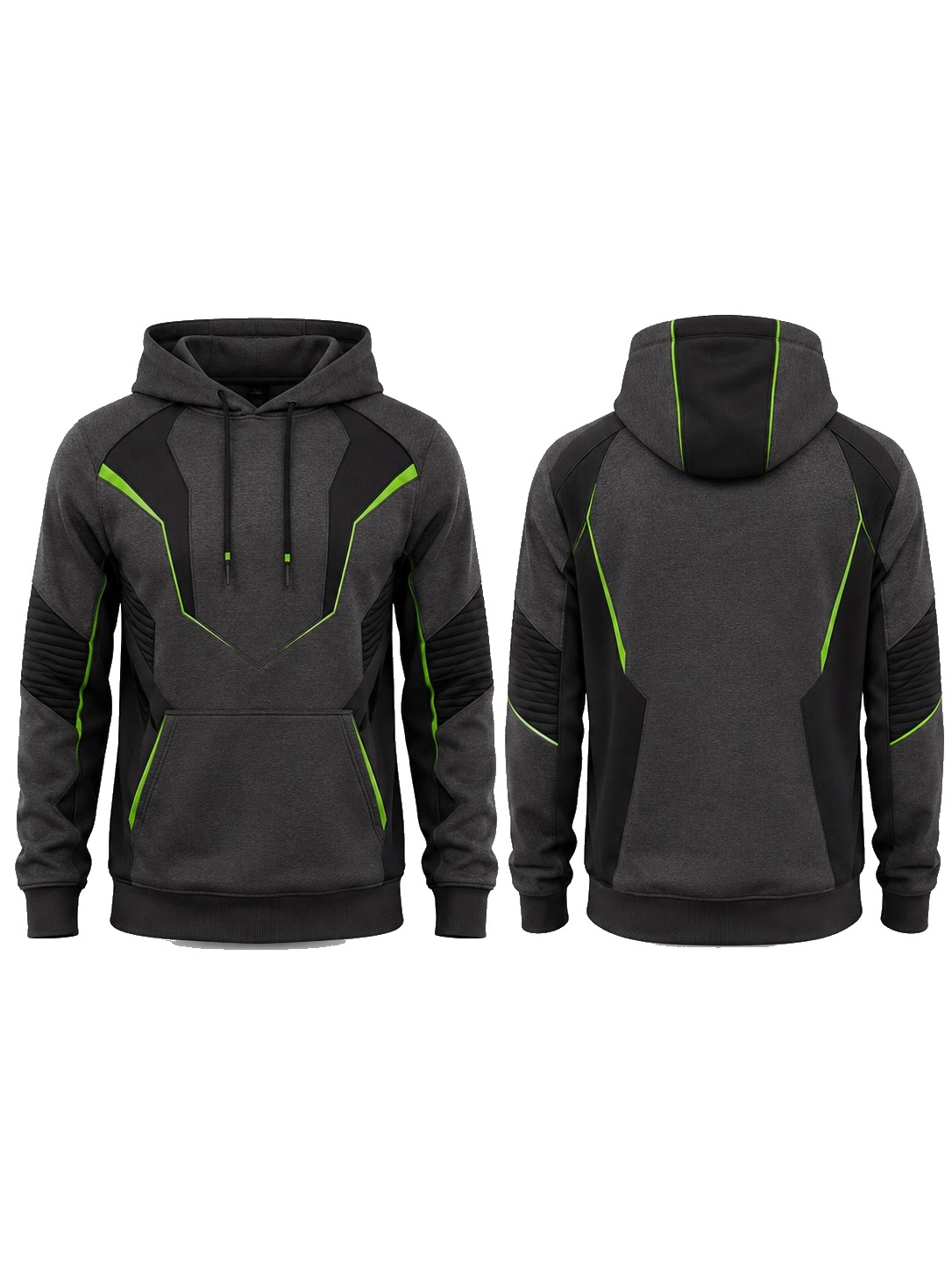 Custom Hoodies Charcoal Neon Hoodie manufactured by Deer Fight Gear