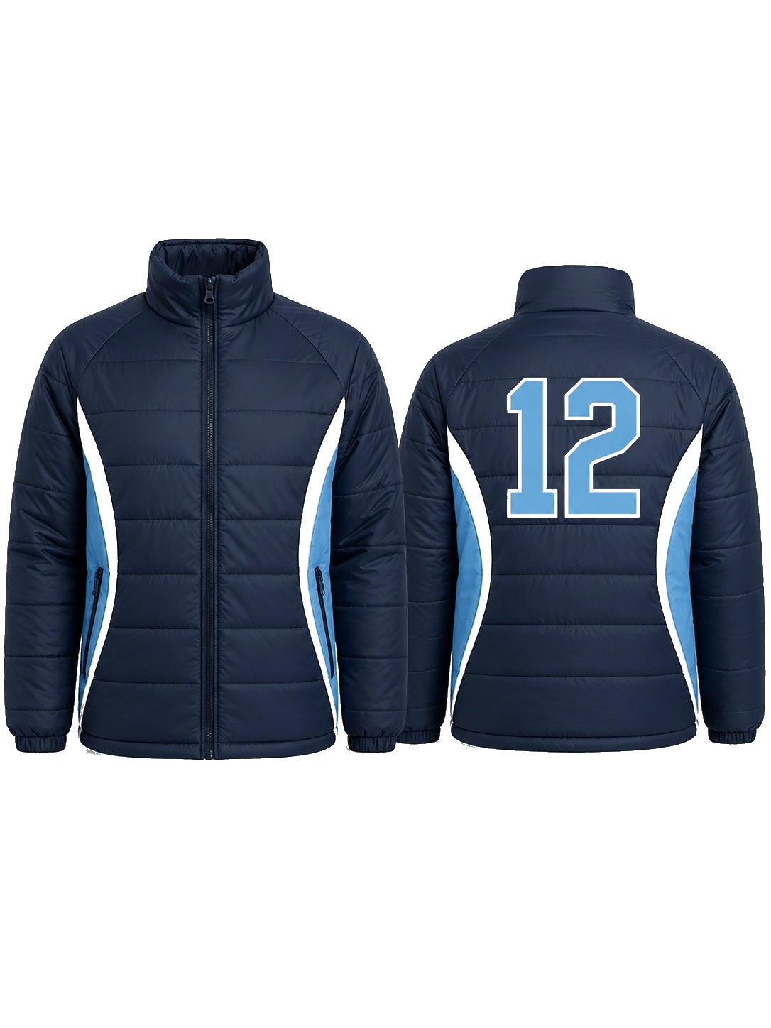 Custom Puffer Jackets Navy Sky Puffer Jacket manufactured by Deer Fight Gear