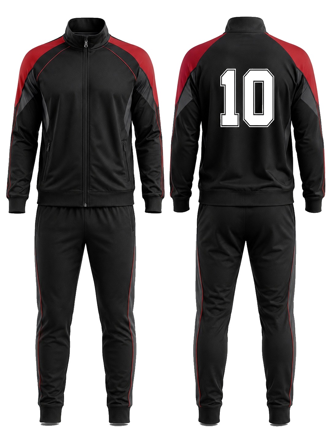 Custom Tracksuits Black Red Tracksuit manufactured by Deer Fight Gear
