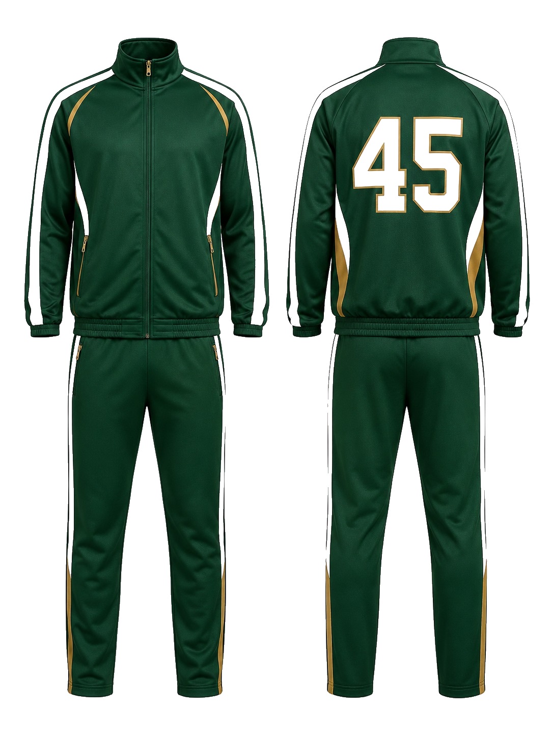 Custom Tracksuits Green Gold Tracksuit manufactured by Deer Fight Gear