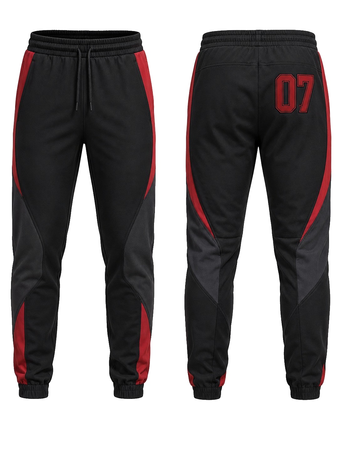 Custom Trousers Black Red manufactured by Deer Fight Gear