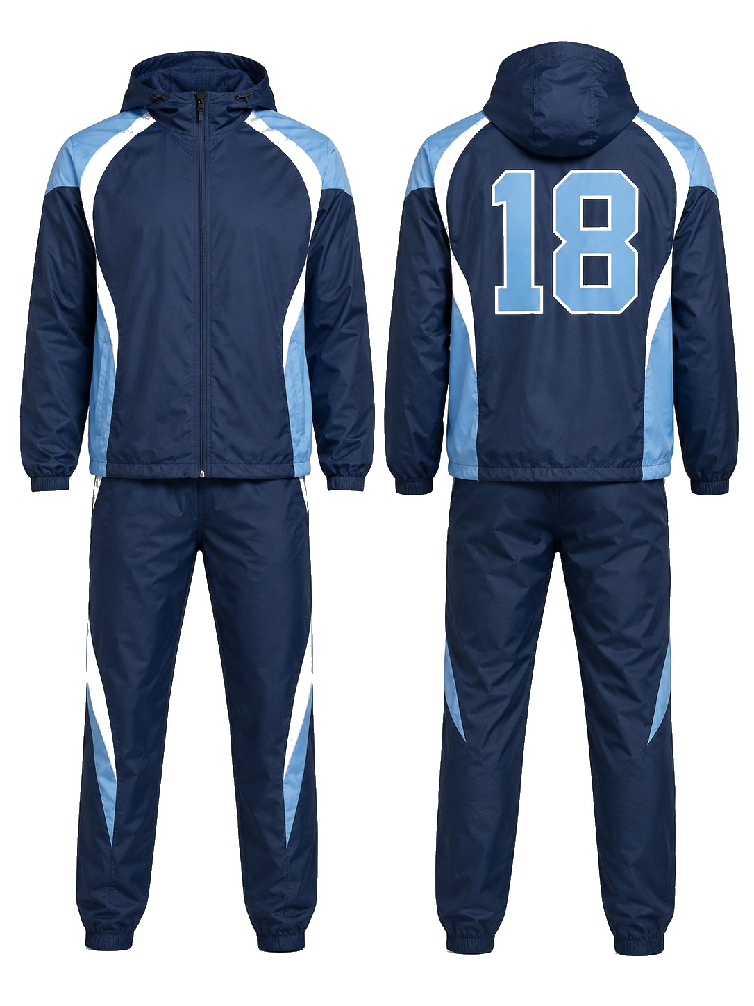 Custom Windbreaker Sets Navy Sky Windbreaker Set manufactured by Deer Fight Gear