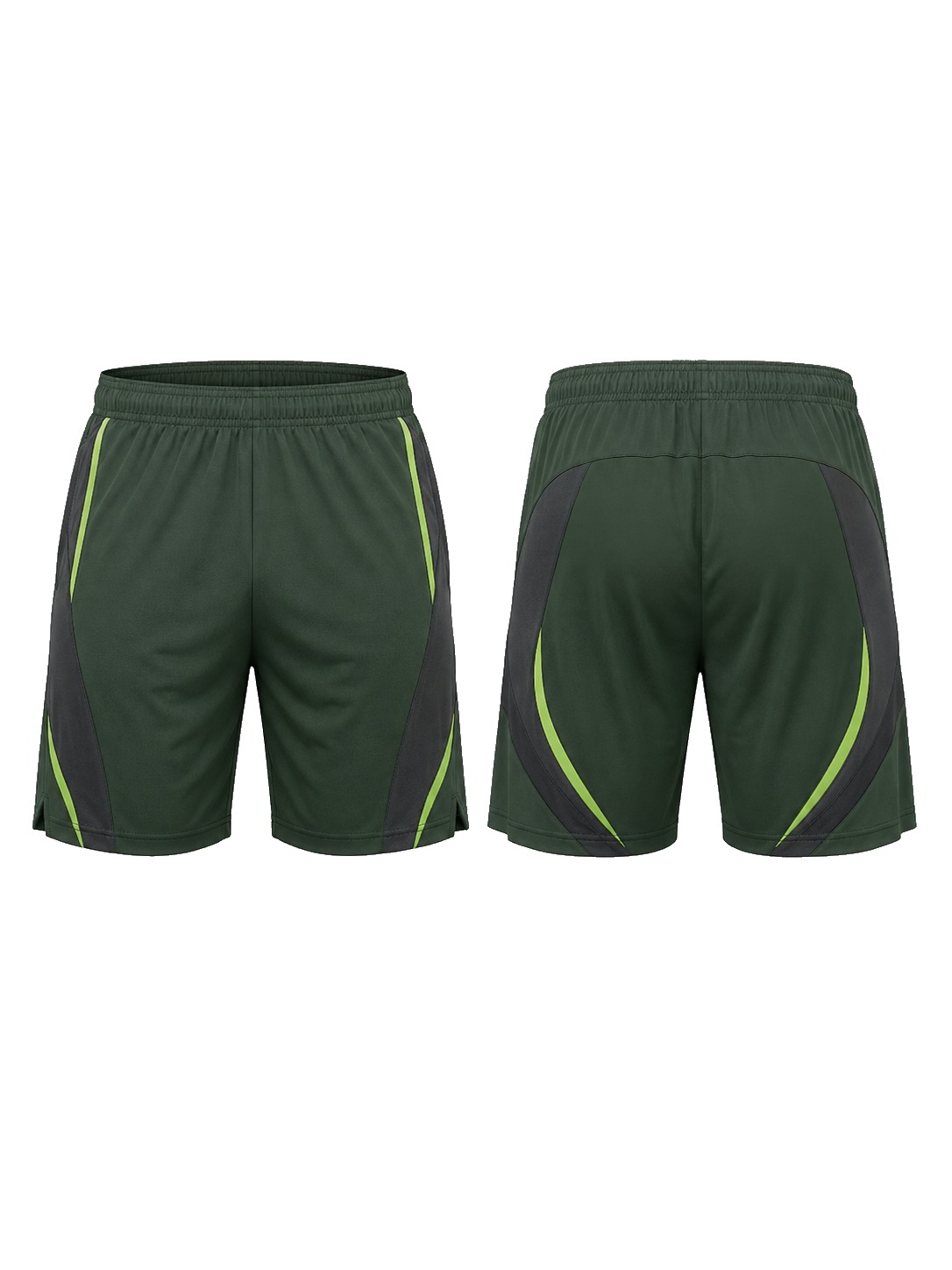 Custom Training Shorts Green And Charcoal Athletic Shorts manufactured by Deer Fight Gear