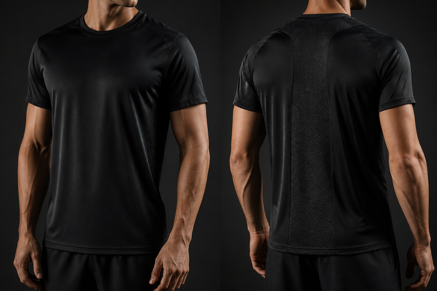 Black lightweight performance tee