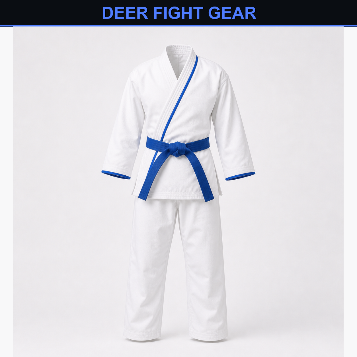 Blue Trim Club Martial Arts Suit unbranded view