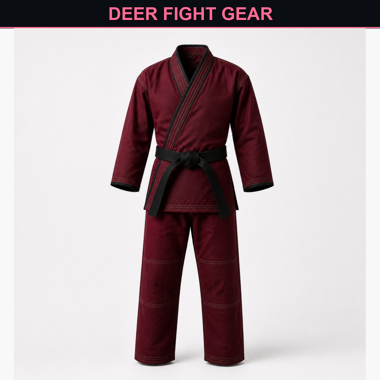 Burgundy Combat Martial Arts Suit unbranded view