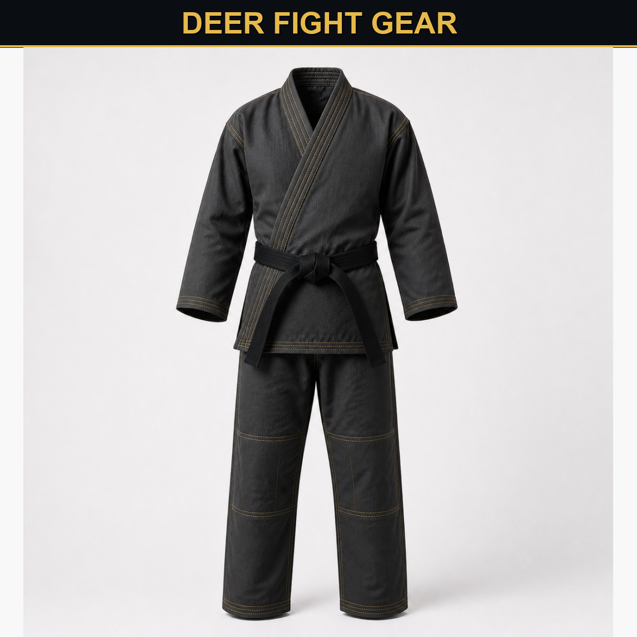 Charcoal Gold Edition Martial Arts Suit unbranded view