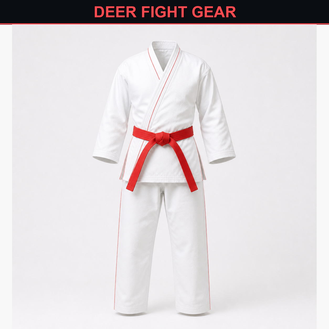 Red Trim Performance Martial Arts Suit unbranded view