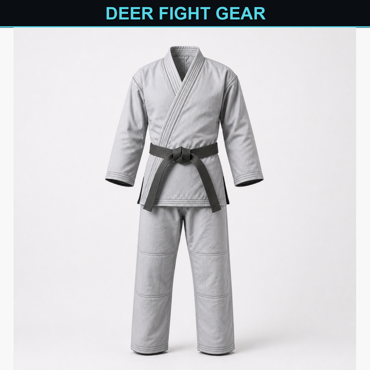 Silver Gray Custom Martial Arts Suit unbranded view