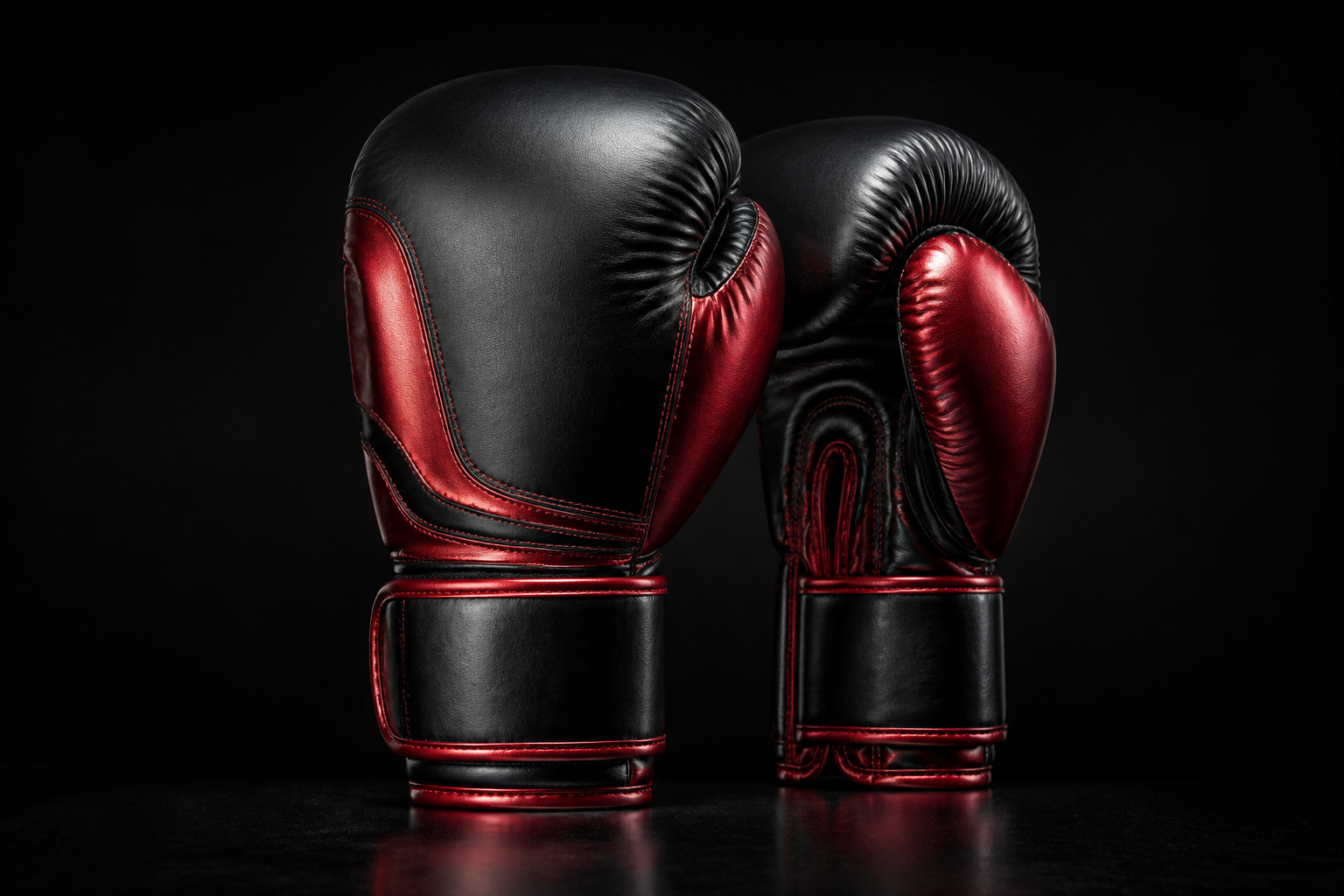 Red and black custom boxing gloves