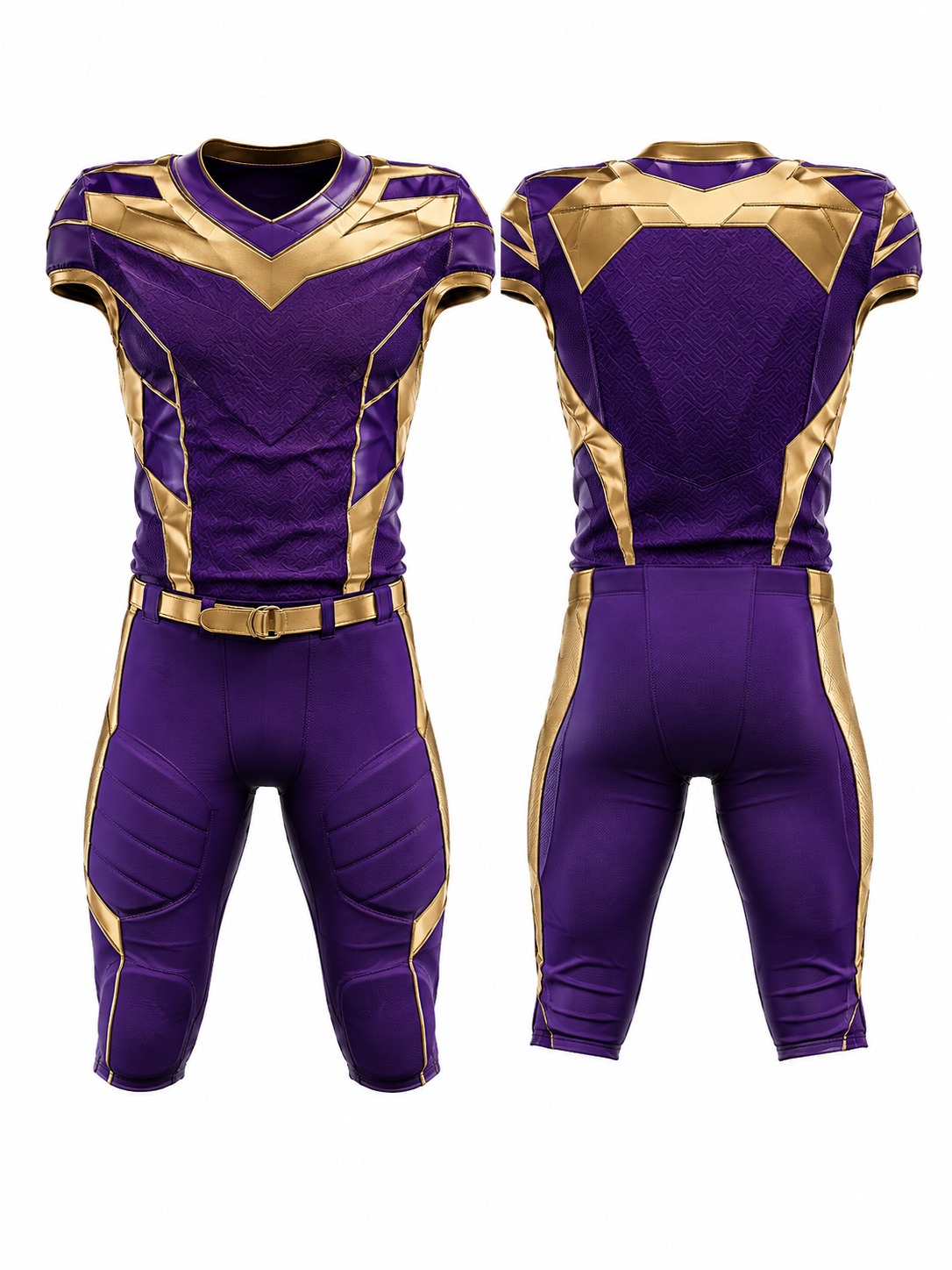 Custom American Football Purple And Gold Football Uniform manufactured by Deer Fight Gear