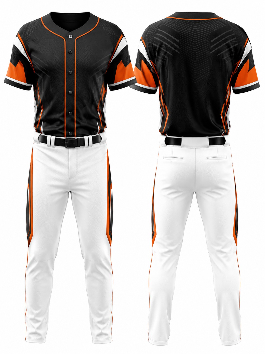 Custom Baseball Black And Orange Baseball Uniform manufactured by Deer Fight Gear