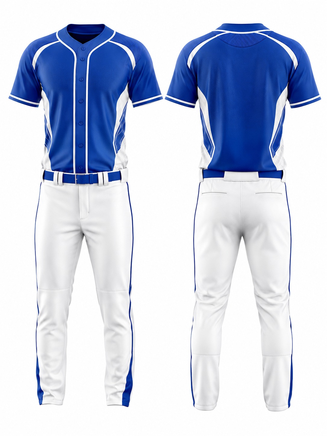 Custom Baseball Blue And White Baseball Uniform manufactured by Deer Fight Gear