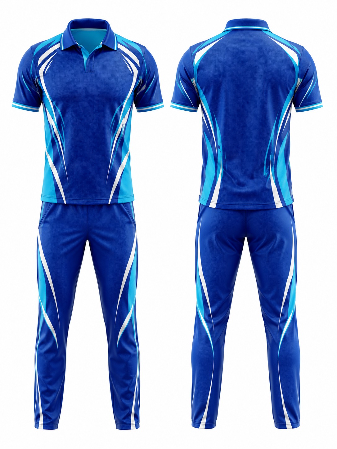 Custom Cricket Blue Sports Uniform manufactured by Deer Fight Gear