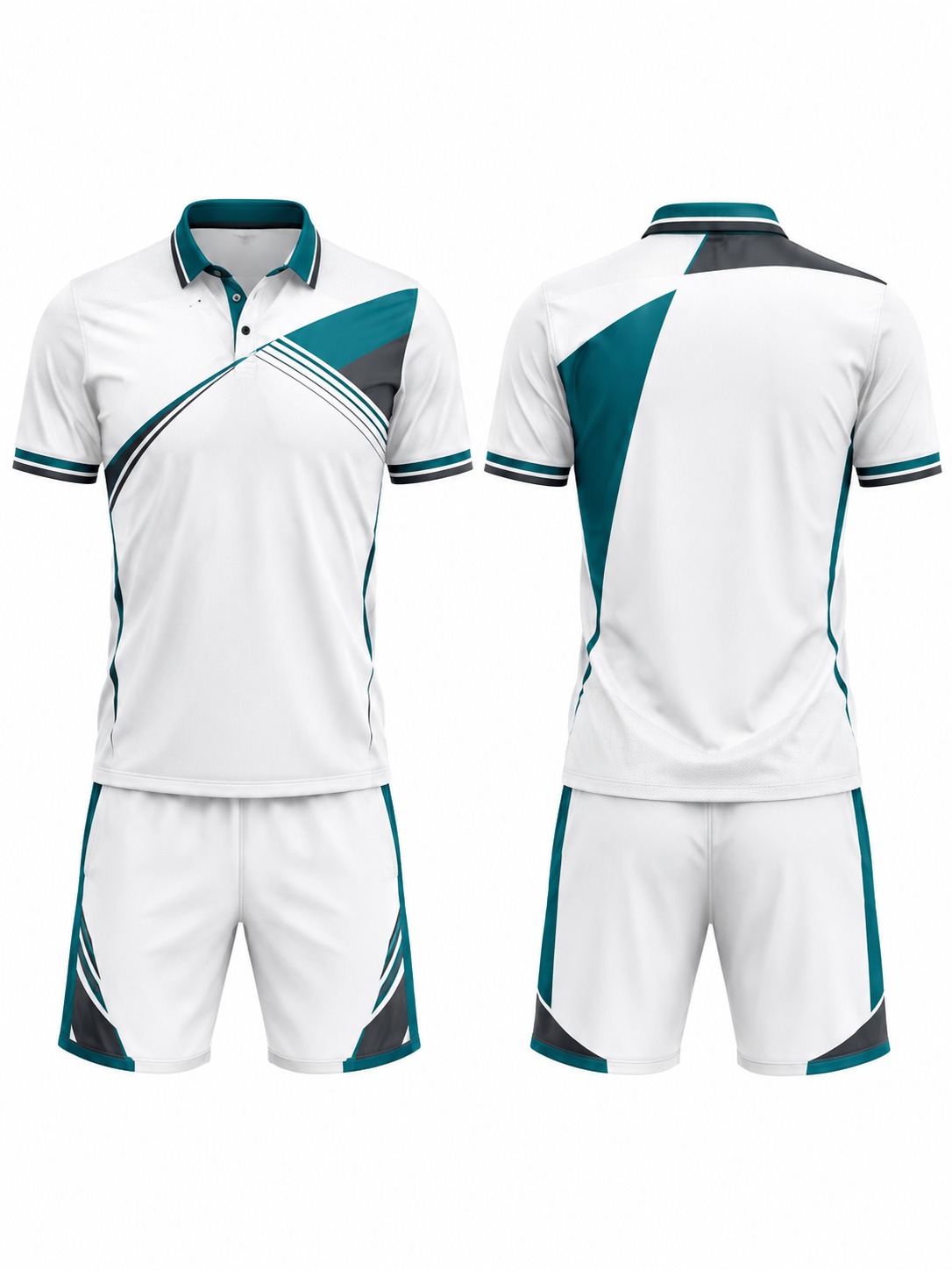 Custom Tennis Teal Accented Athletic Polo manufactured by Deer Fight Gear